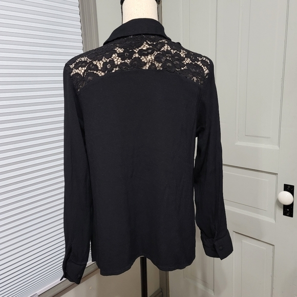 ELOQUII Crepe Lace Detail Blouse - Picture 4 of 7